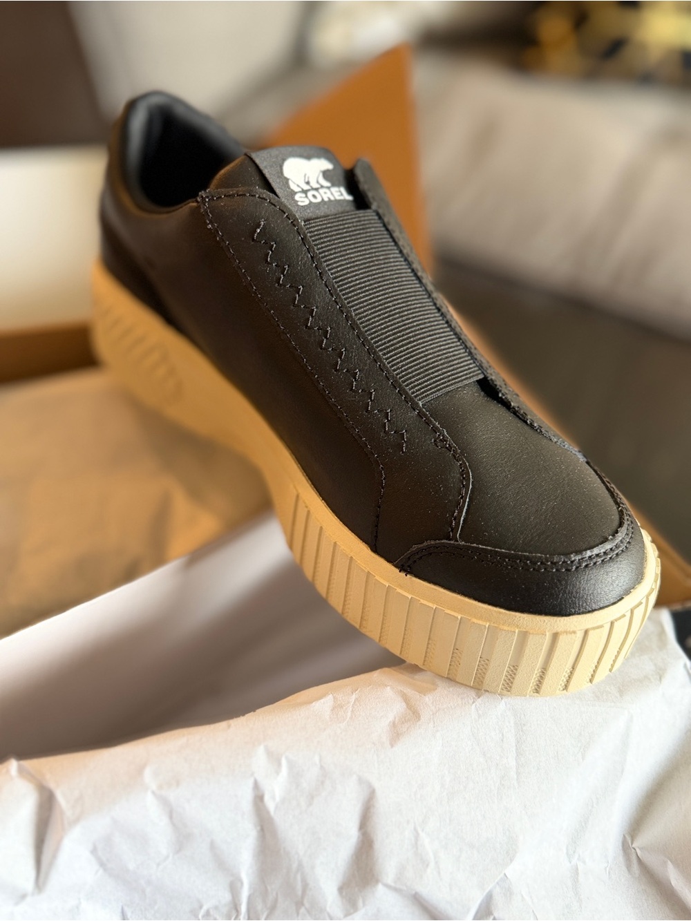 SOREL | Ona Ave Slip On Sneakers | Black/Chalk | Women’s 9 | NWT